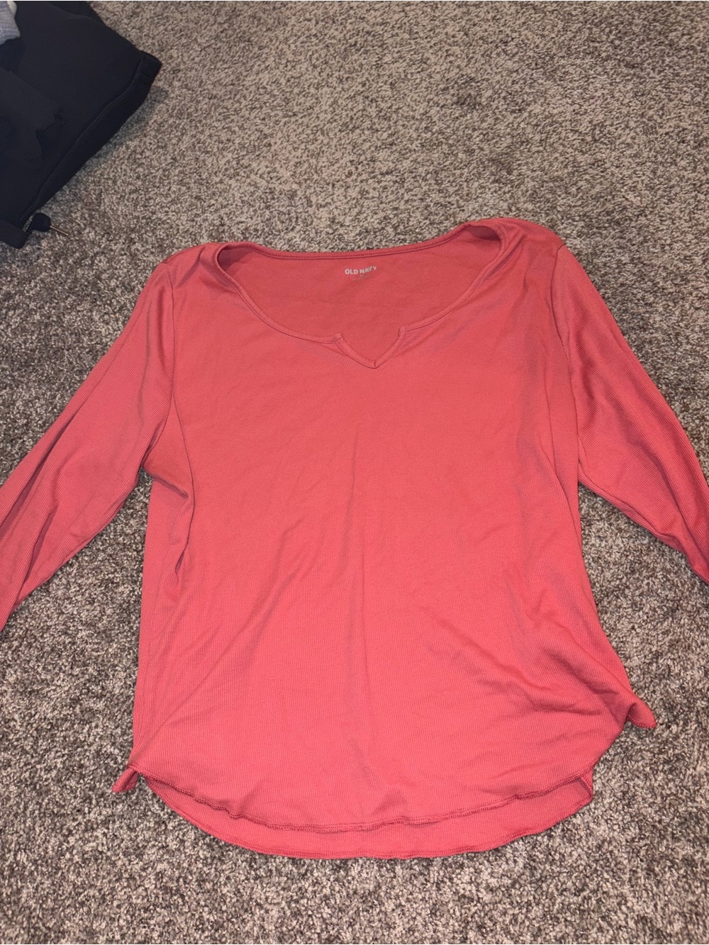 Old Navy Coral Scoop-Neck Long Sleeve Top